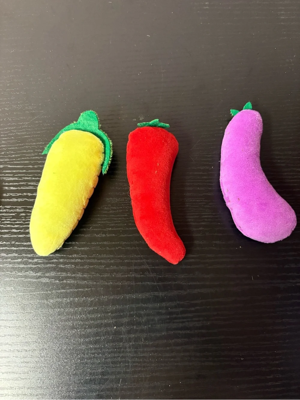 Fresh Vegetable Plush Cat Toys Set of 3 Corn Chili Eggplant NIP
